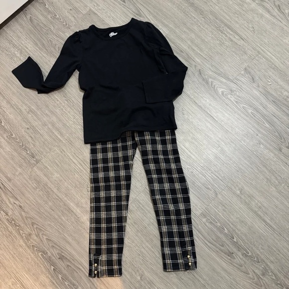 Janie and Jack Sz 8 Plaid Knit Pull-on Ponte Pants LN & C&C California Tee LS - Picture 9 of 11